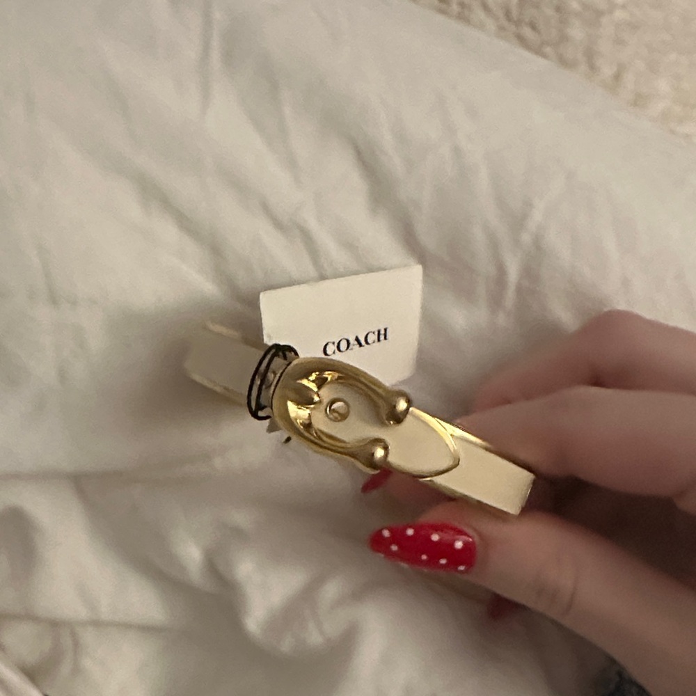 Coach Gold and Cream Buckle Bracelet